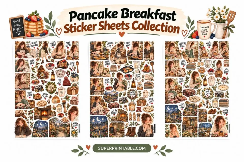 Pancake Breakfast Sticker Sheets Collection Feature Image