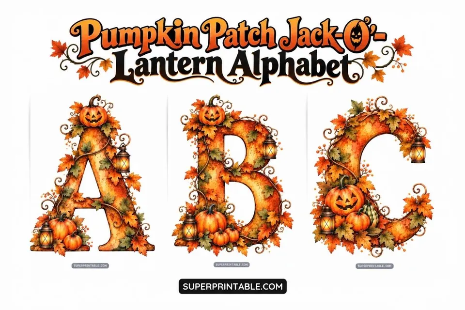 Pumpkin Patch Jack-O'-Lantern Alphabet Feature Image