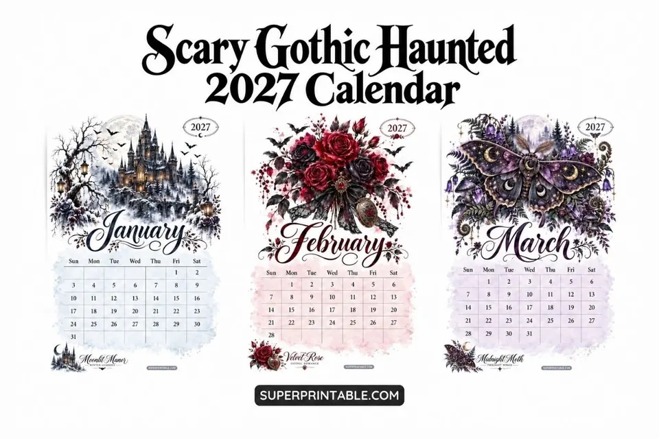 Scary Gothic Haunted 2027 Calendar Feature Image