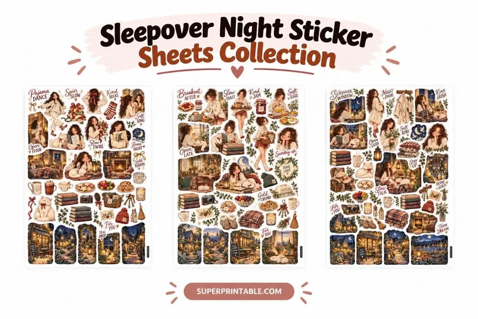 Sleepover Night Sticker Sheets Collection Feature Image