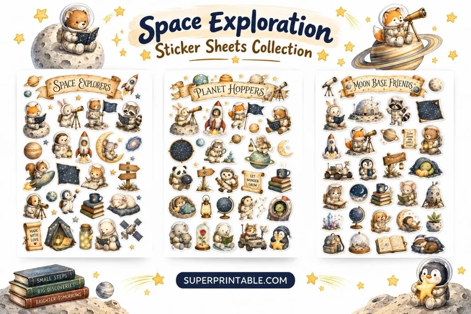Space Exploration Sticker Sheets Collection Feature Image