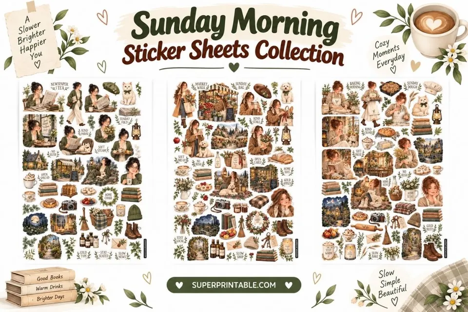 Sunday Morning Sticker Sheets Collection Feature Image