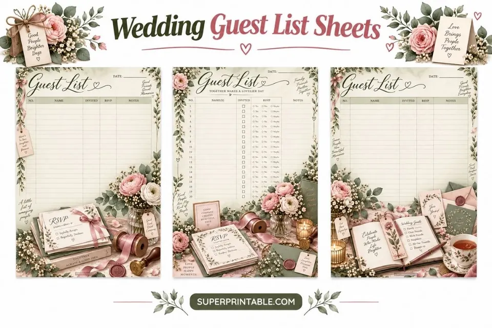 Wedding Guest List Sheets Feature Image