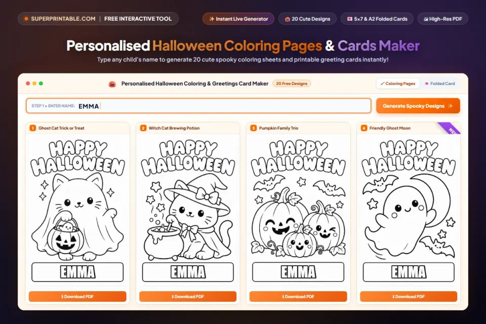 Halloween Name Coloring Maker