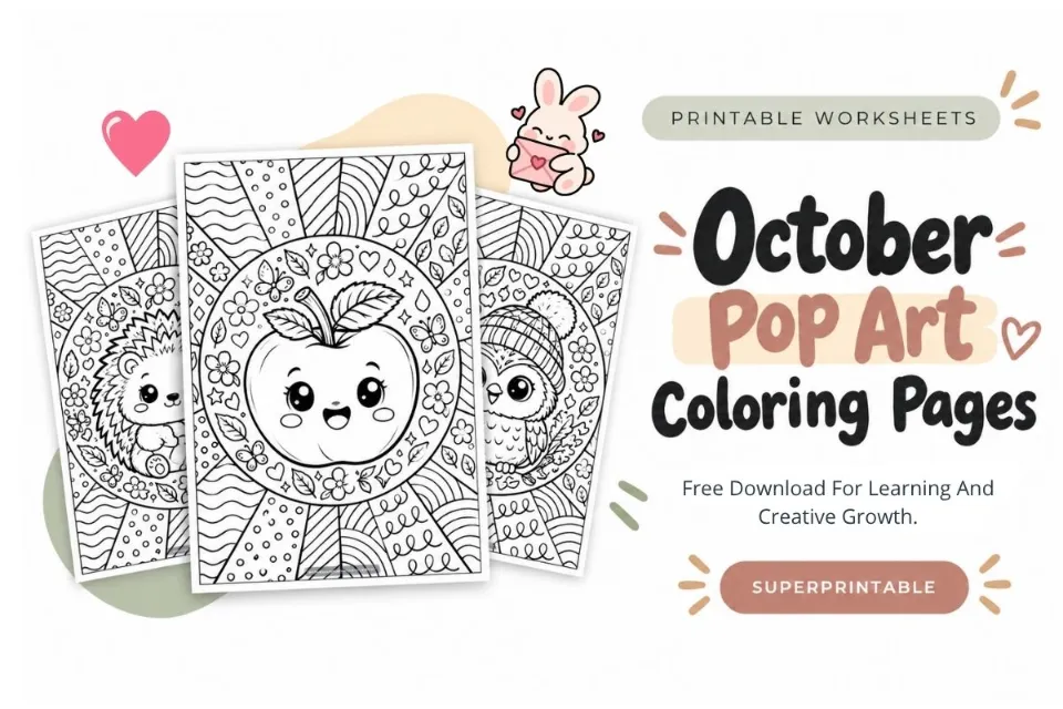 25+ October Pop Art Coloring Pages Feature Image